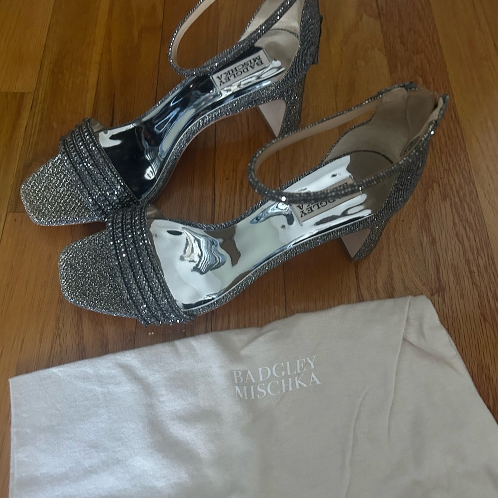 Badgley Mischka Glittering Silver Heels